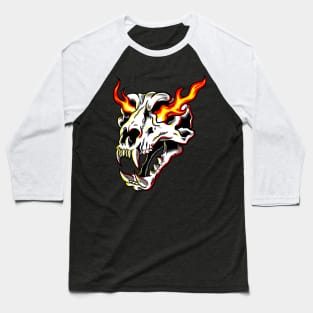 Flame Skull Baseball T-Shirt